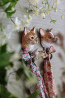 KLEIDERHAKEN KATZE Garderobe Wandhaken massiv Landhaus Vintage handgeschnitzt und handbemalt Holz und Metall-Haken 11cm hoch