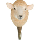 KLEIDERHAKEN SCHAF Garderobe Wandhaken massiv Landhaus Vintage handgeschnitzt und handbemalt Holz und Metall-Haken 11cm hoch