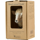 KLEIDERHAKEN SCHAF Garderobe Wandhaken massiv Landhaus Vintage handgeschnitzt und handbemalt Holz und Metall-Haken 11cm hoch