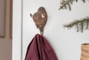 KLEIDERHAKEN BISON Garderobe Wandhaken massiv Landhaus Vintage handgeschnitzt und handbemalt Holz und Metall-Haken 13cm hoch