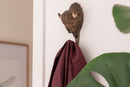 KLEIDERHAKEN BISON Garderobe Wandhaken massiv Landhaus Vintage handgeschnitzt und handbemalt Holz und Metall-Haken 13cm hoch