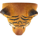 KLEIDERHAKEN TIGER Garderobe Wandhaken massiv Landhaus Vintage handgeschnitzt und handbemalt Holz und Metall-Haken 11cm hoch