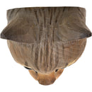 KLEIDERHAKEN KATZE grau Garderobe Wandhaken massiv Landhaus Vintage handgeschnitzt und handbemalt Holz und Metall-Haken 11cm hoch