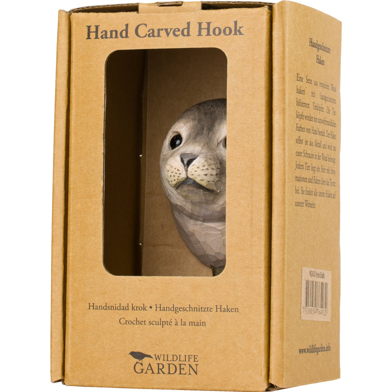 KLEIDERHAKEN ROBBE Garderobe Wandhaken massiv Landhaus Vintage handgeschnitzt und handbemalt Holz und Metall-Haken 11cm hoch