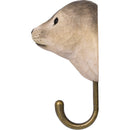 KLEIDERHAKEN ROBBE Garderobe Wandhaken massiv Landhaus Vintage handgeschnitzt und handbemalt Holz und Metall-Haken 11cm hoch