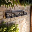 Blumenkasten FIONA Metall Blumenwandkorb H/B/T 25/110/24 cm Eisen, dunkelrostfarben lackiert zur Befestigung an der Außenwand Wandhalterung länglich rechteckig