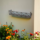 Blumenkasten RUSSO Metall Blumenwandkorb H/B/T 23/110/22 cm Eisen, dunkelbraun lackiert zur Befestigung an der Außenwand Wandhalterung länglich rechteckig