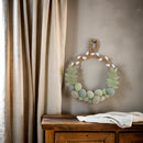 Osterkranz Tür-/ Fensterkranz mit grünen Ostereiern und Blättern Filz fairtrade weich 25cm Durchmesser mit Schlaufe leicht unzerbrechlich