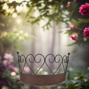 Staudenhalter massiv mit Rasenkante gebogen Rankhilfe 66cm breit x 20cm tief x 51cm hoch Eisen braun verrostet Rost