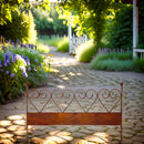 Zaun Zaunelement Abgrenzung massiv mit Rasenkante Beetabgrenzung Rankhilfe 80cm breit x 51cm hoch Metall mit Edelrost