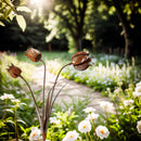 Blumenstecker Glockenblumen Blumen Rost Deko Stecker Gartendeko Stab Beetstecker 3 Blüten in Glockenform