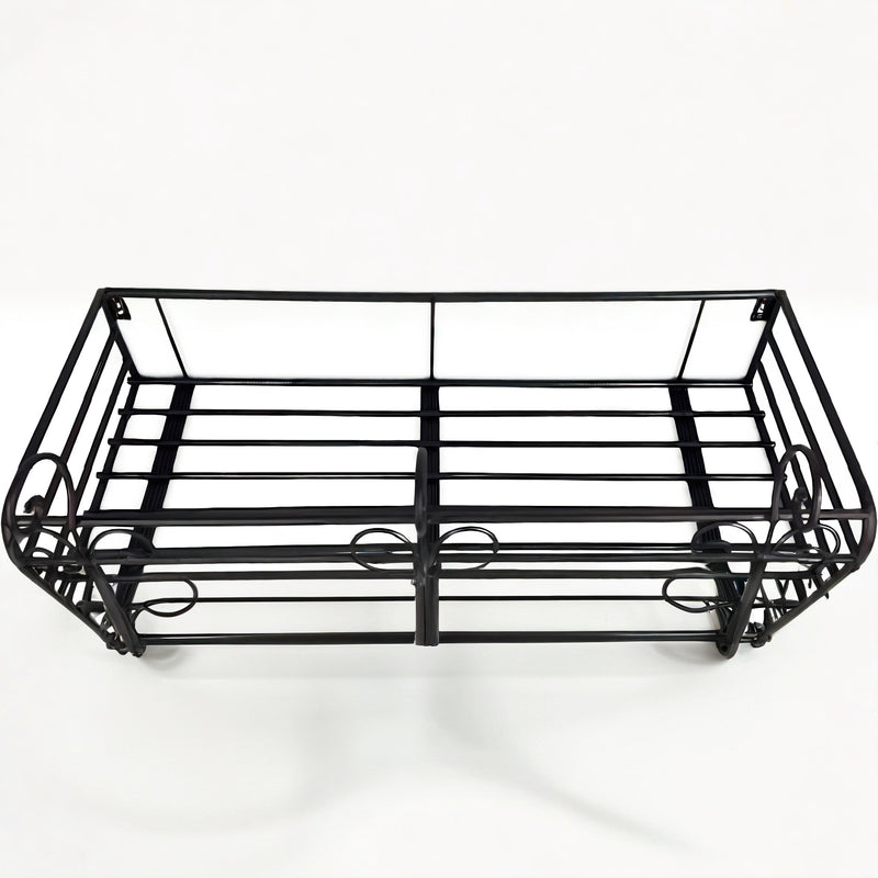 Blumenkasten Wandkorb PASSIO-60 Metall Blumenwandkorb H/B/T 22/60/27 cm Eisen, dunkelbraun lackiert zur Befestigung an der Außenwand Wandhalterung länglich rechteckig