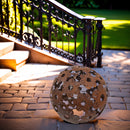 Gartendeko Blumenkugel Kugel aus Blumen Metall Rost Dekoration Gartenkugel 40cm Durchmesser