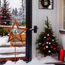 Deko Gartenstecker Stern mit silberner Kugel Stecker Bodenstecker Weihnachten Gartendeko Stab rost Beetstecker 29,5cm +100 cm Stab