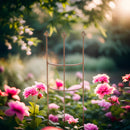 Rankgitter QUADRI Strauchhalter Staudenstütze Rankgerüst halbrund braun Rost Rankhilfe Metall Eisen Deko H/B/T: 70/35/18 cm