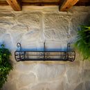 Blumenkasten Wandkorb PASSIO-60 Metall Blumenwandkorb H/B/T 22/60/27 cm Eisen, dunkelbraun lackiert zur Befestigung an der Außenwand Wandhalterung länglich rechteckig