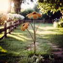 Blumenstecker Blumen Rost Deko Stecker Gartendeko Stab Beetstecker 2 Blüten