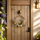 Osterkranz Tür-/Fensterkranz mit Ostereiern und grünen Blättern Filz fairtrade weich 25cm Durchmesser mit Schlaufe leicht unzerbrechlich