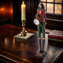 Kaminuhr Uhr zum Hinstellen Hund mit Uhr Standuhr Tischuhr 43 cm hoch rot grün schwarz