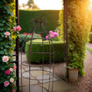 Rankturm VAZA Rankgitter Rankhilfe Obelisk Rankgerüst Metall Eisen mit Edelrost Staudenhalter in drei Größen