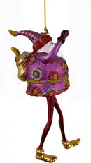 Weihnachtsmann Gabenträger Weihnachten Baumschmuck Figur Deko Hänger Christbaumschmuck 16 cm pink-rot mit Sack