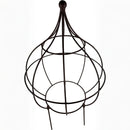 Rankkugel Zwiebel Rankhilfe Staudenhalter Metall Staudenstütze für kleinere Stauden H/Ø: 60/30cm dunkelbraun lackiert