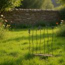 Rankhilfe mit Blumen Rankgitter Stütze Pflanzen Metall Deko 69cm hoch x 44cm breit schwarz lackiert Stecker