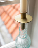 Kerzenhalter für Flaschen Flaschenkerzenhalter Halter für Kerzen in matt goldfarben aus Metall fairtrade H/B/T: 8/8/8cm