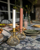 Kerzenhalter für Flaschen Flaschenkerzenhalter Halter für Kerzen in matt goldfarben aus Metall fairtrade H/B/T: 8/8/8cm