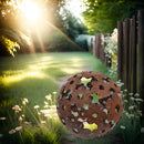 Gartendeko Blumenkugel Kugel aus Blumen Metall Rost Dekoration Gartenkugel 40cm Durchmesser