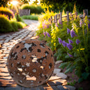 Gartendeko Blumenkugel Kugel aus Blumen Metall Rost Dekoration Gartenkugel 40cm Durchmesser