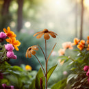 Blumenstecker Blumen Rost Deko Stecker Gartendeko Stab Beetstecker 2 Blüten