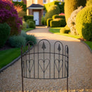 Staudenhalter massiv mit Herzen Staudenbinder gebogen Zaunstecker Rankhilfe Eisen verrostet Rost H/T/B: 61x24x57 cm