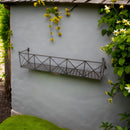 Blumenkasten RUSSO Metall Blumenwandkorb H/B/T 23/110/22 cm Eisen, dunkelbraun lackiert zur Befestigung an der Außenwand Wandhalterung länglich rechteckig