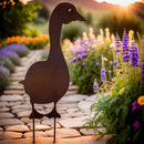 Gartenstecker Gans stehend 70cm Gesamthöhe Bodenstecker Rost Deko Stecker Ostern  Edelrost Beetstecker