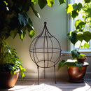 Rankkugel Zwiebel Rankhilfe Staudenhalter Metall Staudenstütze für kleinere Stauden H/Ø: 60/30cm dunkelbraun lackiert