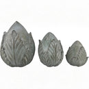 Gartendeko Artischocke in  Größen Landhaus Steinfigur Skulptur Keramik blaugrün-grau massiv Beet 14,5cm, 19,5cm oder 24,5cm hoch