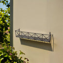 Blumenkasten RUSSO Metall Blumenwandkorb H/B/T 23/110/22 cm Eisen, dunkelbraun lackiert zur Befestigung an der Außenwand Wandhalterung länglich rechteckig