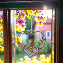 2-er Set Hänger Herz mit Vogel Rost Metall Ornament Ostern Frühling Fensterdekoration mit Schnur zum Aufhängen Deko sortiert