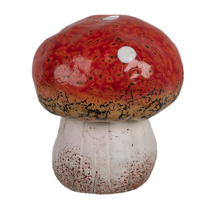 Dekoration Pilz Ø 5x5 cm Rot Weiß Herbst Keramik