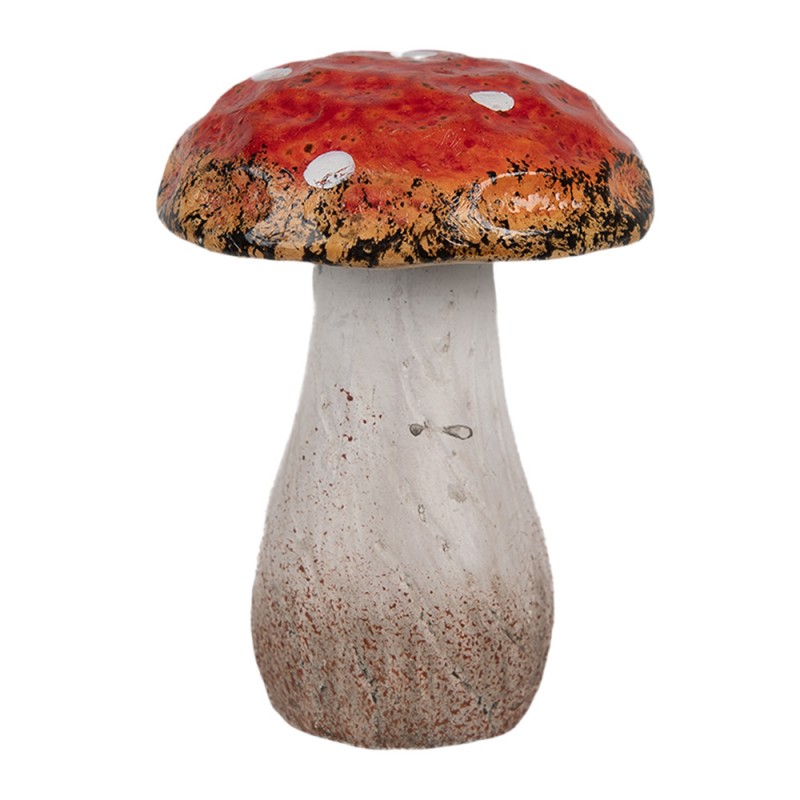 Dekoration Pilz Ø 5x7 cm Rot Weiß Herbst Keramik