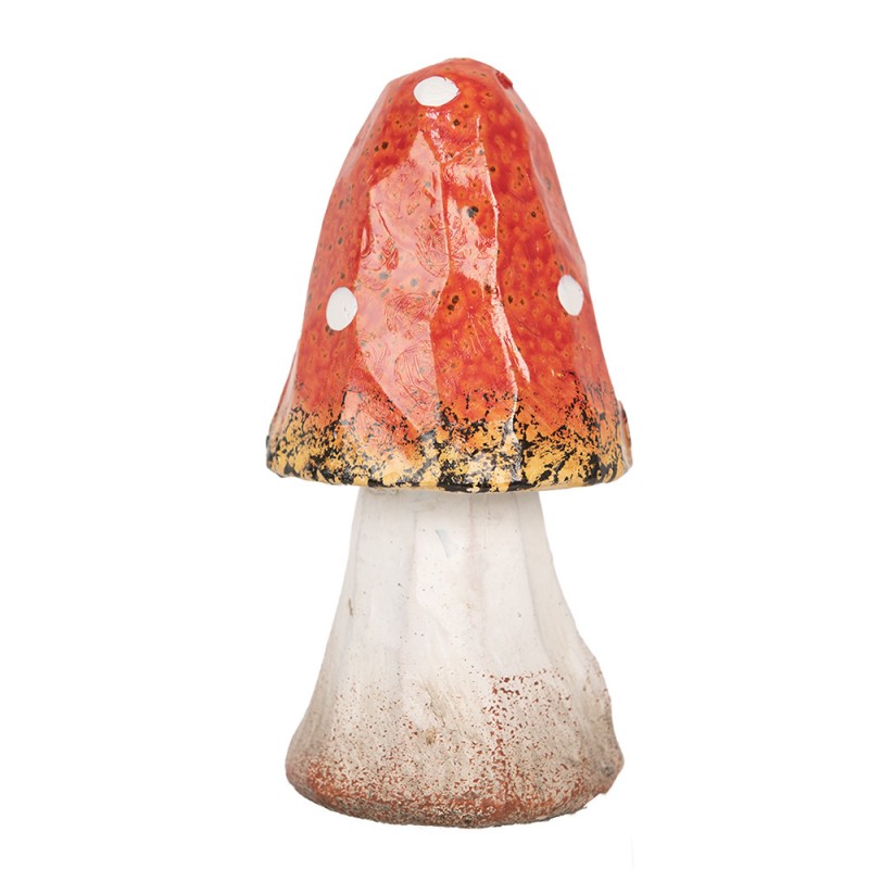 Dekoration Pilz Ø 6x11 cm Rot Weiß Keramik Herbst