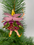 Pummelelfe Baumschmuck Figur Dicke Elfe mini Fee orientrot-grün Anhänger Ostern Frühling Weihnachten 8cm