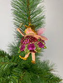 Pummelelfe Baumschmuck Figur Dicke Elfe mini Fee orientrot-grün Anhänger Ostern Frühling Weihnachten 8cm