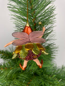 Pummelelfe Baumschmuck Figur Dicke Elfe mini Fee kupfer-gold-grün Hänger Ostern Frühling Weihnachten 8cm