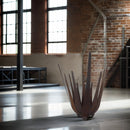 Schale Kerzenhalter Lotus Dekoschale mit Edelrost mit 3 Füßen Durchmesser: 24cm unten 30cm oben, Höhe 38cm Dekoobjekt