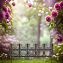 Beetzaun Zaun Zaunelement Gartenzaun Rankhilfe Stütze REZZI Pflanzen Metall Deko 32cm hoch x 81cm lang Rankgitter dunkelbraun patiniert