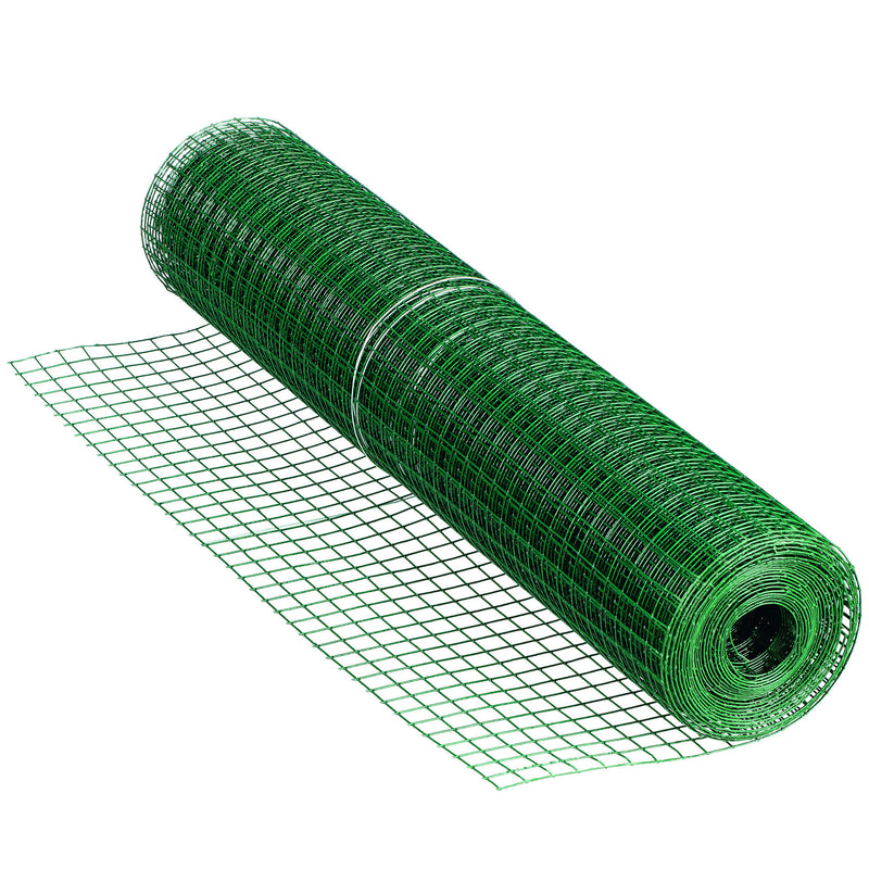Drahtgitter Wühlmaus- Maulwurfgitter 12,7 mm Maschenweite Metallgitter Volierendraht Maulwurfsperre Drahtzaun Drahtgeflecht PVC ummantelt grün 1m breit / hoch - 25m lang