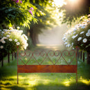 Zaun Zaunelement Abgrenzung massiv mit Rasenkante Beetabgrenzung Rankhilfe 80cm breit x 51cm hoch Metall mit Edelrost