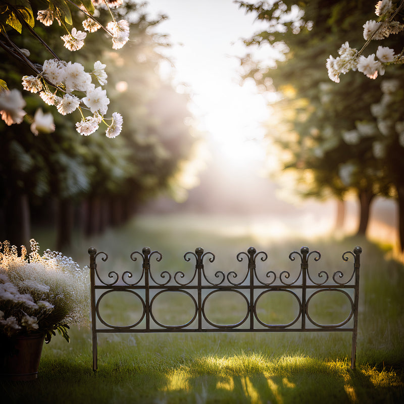Beetzaun Zaun Zaunelement Gartenzaun Rankhilfe Stütze REZZI Pflanzen Metall Deko 32cm hoch x 81cm lang Rankgitter dunkelbraun patiniert